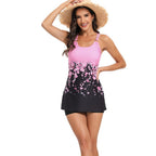 Damen Tankini-Set mit modischen Ripp- und Flammenelementen R&B