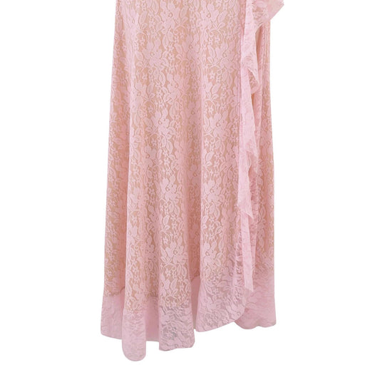 Damen Maxikleid mit tiefem V-Ausschnitt und raffinierten Spitzenakzenten R&B