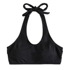 Damen Sportlicher Crop-Top mit Rippstruktur