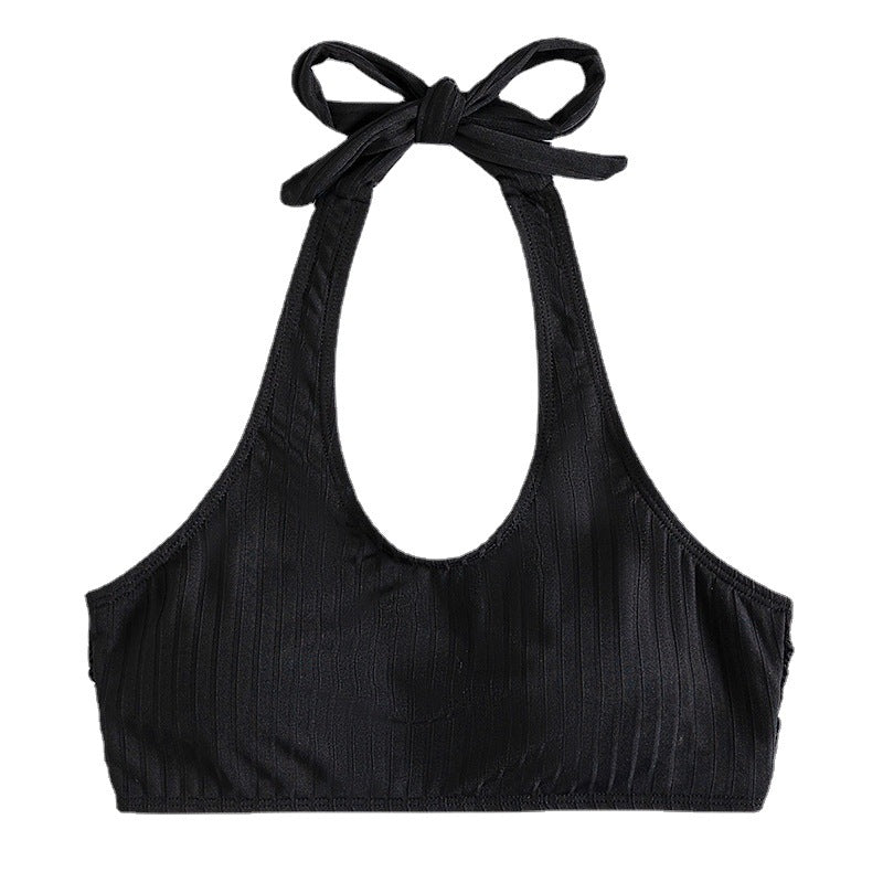 Damen Sportlicher Crop-Top mit Rippstruktur