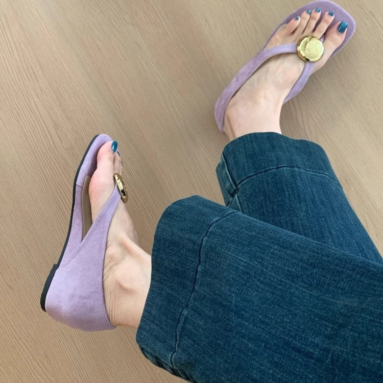 Damen Sandalen mit modischem Gold-Detail und ergonomischer Sohle R&B