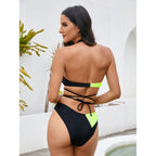 Damen Triangel-Bikini mit asymmetrischem Design und modischen BindR&Bändern R&B