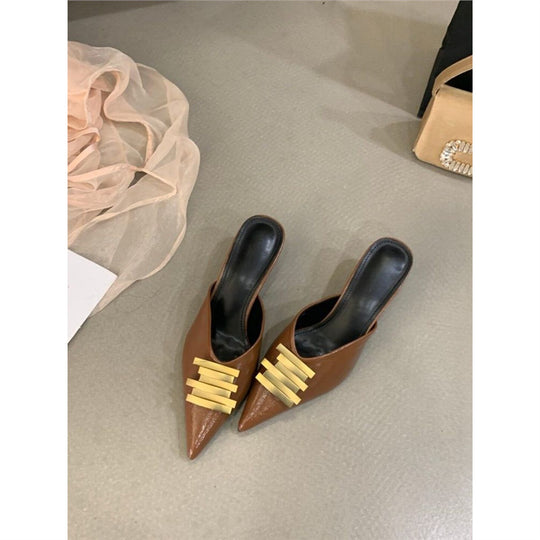 Damen stilvolle Mules mit elastischen Riemchen R&B