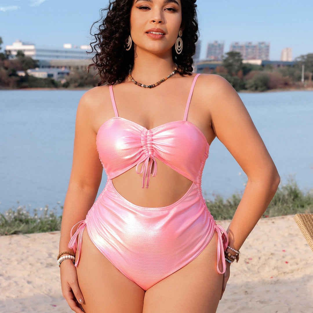 Damen Einteiliger Badeanzug mit aufregendem Cut-Out und Rüschen R&B