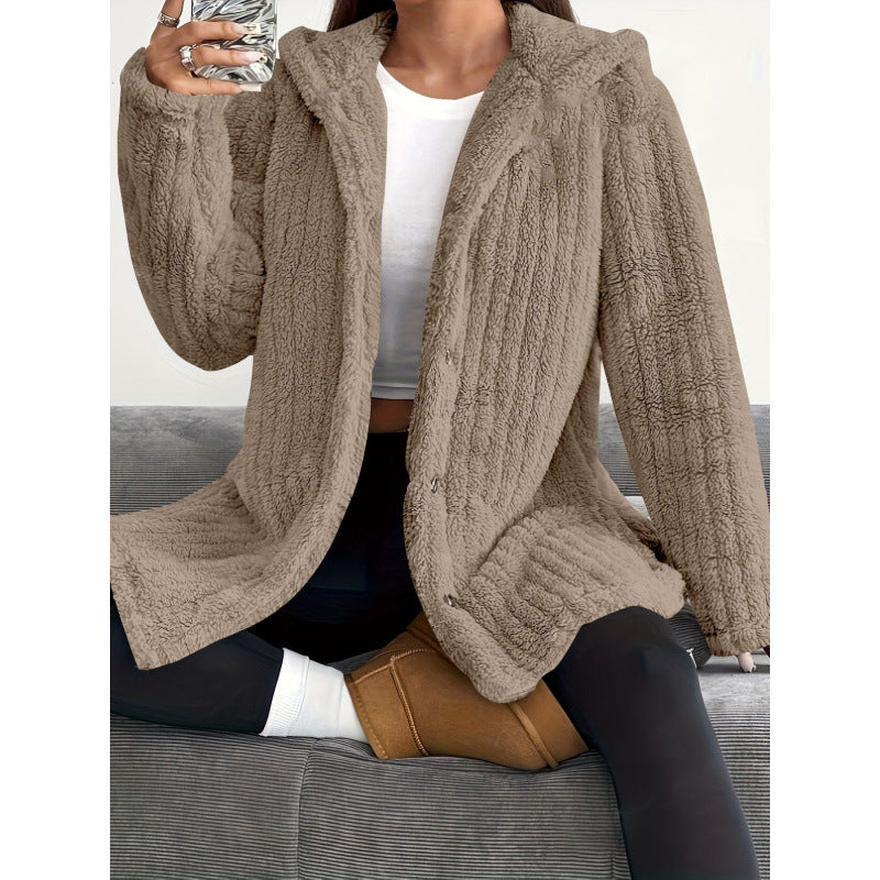 Damen kuschelige Fleecejacke R&B