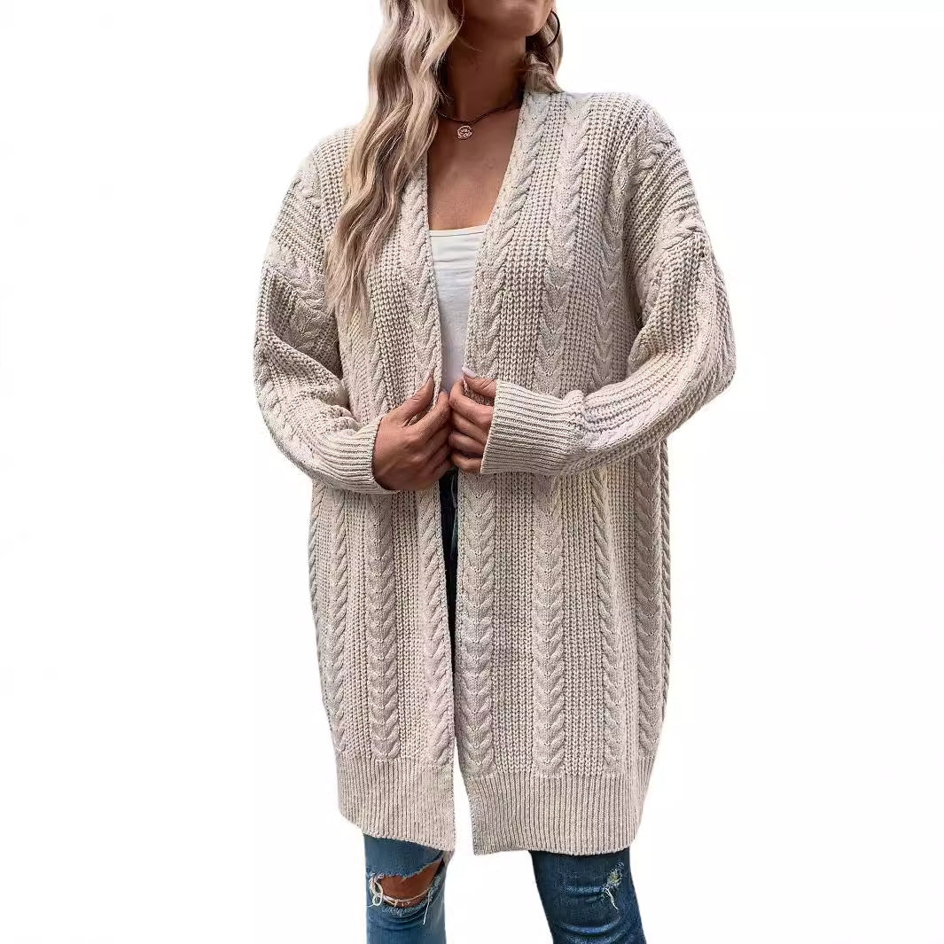 Damen Grobstrick Cardigan mit weitem Schnitt und strukturierter Optik R&B