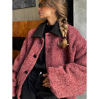 Damen Oversized Wolljacke mit eleganter Knopfverarbeitung R&B