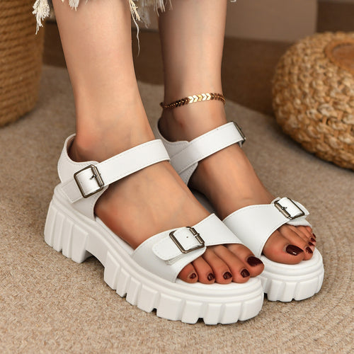 Damen Komfortable Chunky-Sandalen mit verstellbaren Riemen R&B