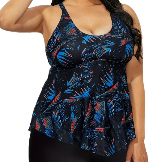 Damen Tankini-Oberteil mit fließendem Schnitt und hochwertigem floralem Design R&B