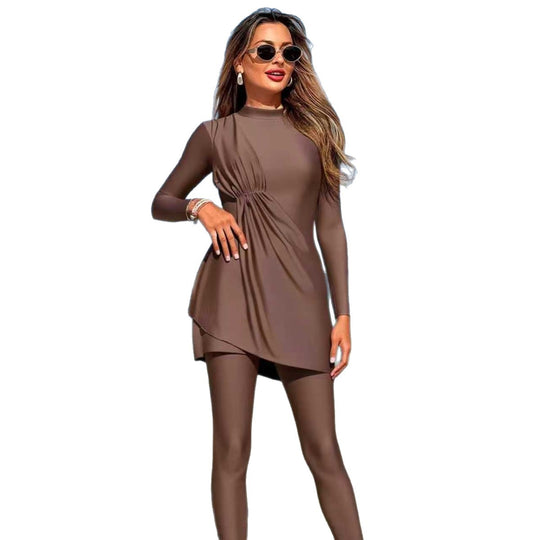 Damen Modischer Sportbadeanzug mit asymmetrischem Rock R&B