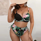 Damen Bikini-Set mit verstellbaren Trägern und hohem Bund R&B