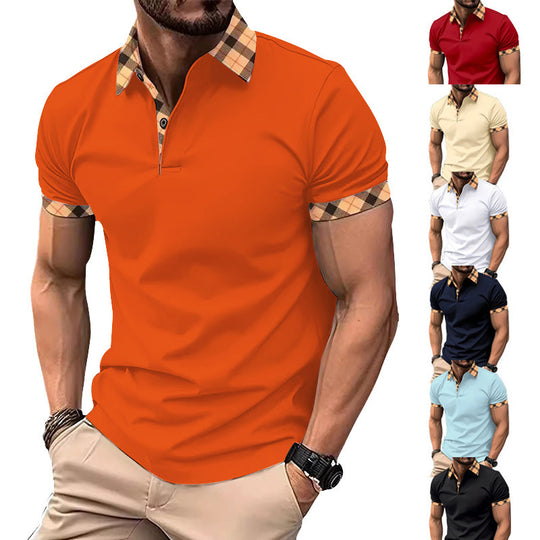 Herren Polohemd mit modernem Karokragen und feuchtigkeitsregulierender Technologie R&B