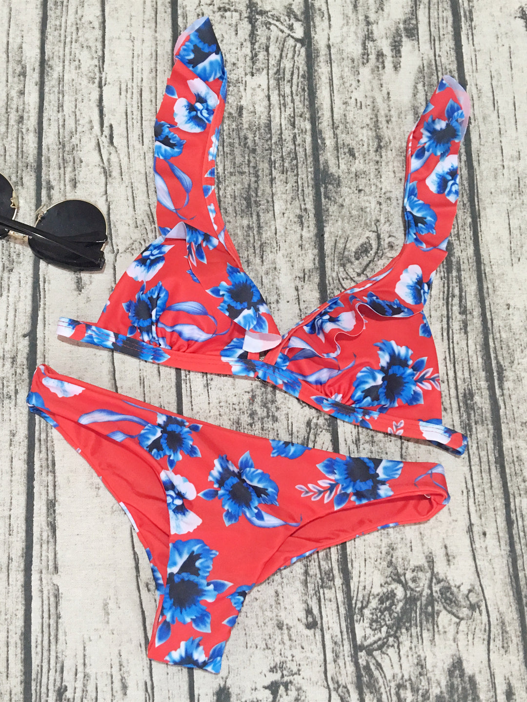Damen Floral Triangel-Bikini R&B