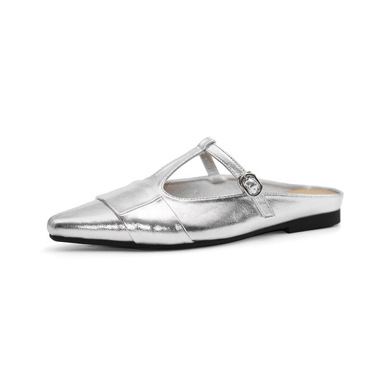 Damen elegante Slingback-Mules mit modischem Schnallenverschluss R&B