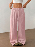 Damen Weite Sommerhose mit elastischem Bund und lockerem Schnitt