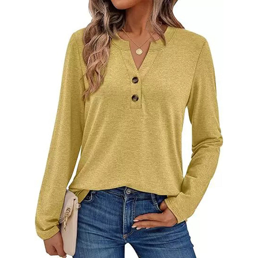 Damen Langarmshirt mit Knopfdetails R&B