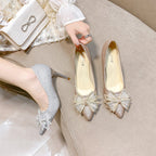 Damen eleganten High-Heels mit glitzerndem Schleifen-Detail R&B
