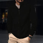 Herren Stylische Jacke mit Reißverschluss und hohem Kragen R&B