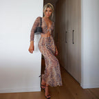 Damen Set aus Spitzentop und Rock mit Tigerprint R&B