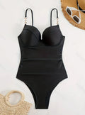 Damen Einteiler Badeanzug mit elegantem Bustier-Design und verstellbaren Trägern