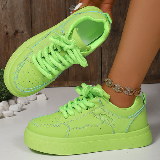 Damen Sneaker mit modischem Plateau und hochwertigen Schnürsenkeln R&B