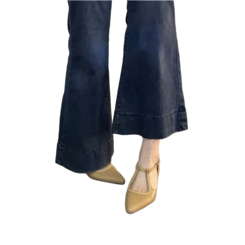 Damen elegante spitze Mary Jane Schuhe mit Riemen R&B