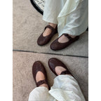Damen Ballerinas aus softem Leder mit elastischem Riemen R&B