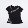 Damenbluse mit floralem Stickdesign und tailliertem Schnitt R&B
