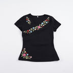 Damenbluse mit floralem Stickdesign und tailliertem Schnitt R&B