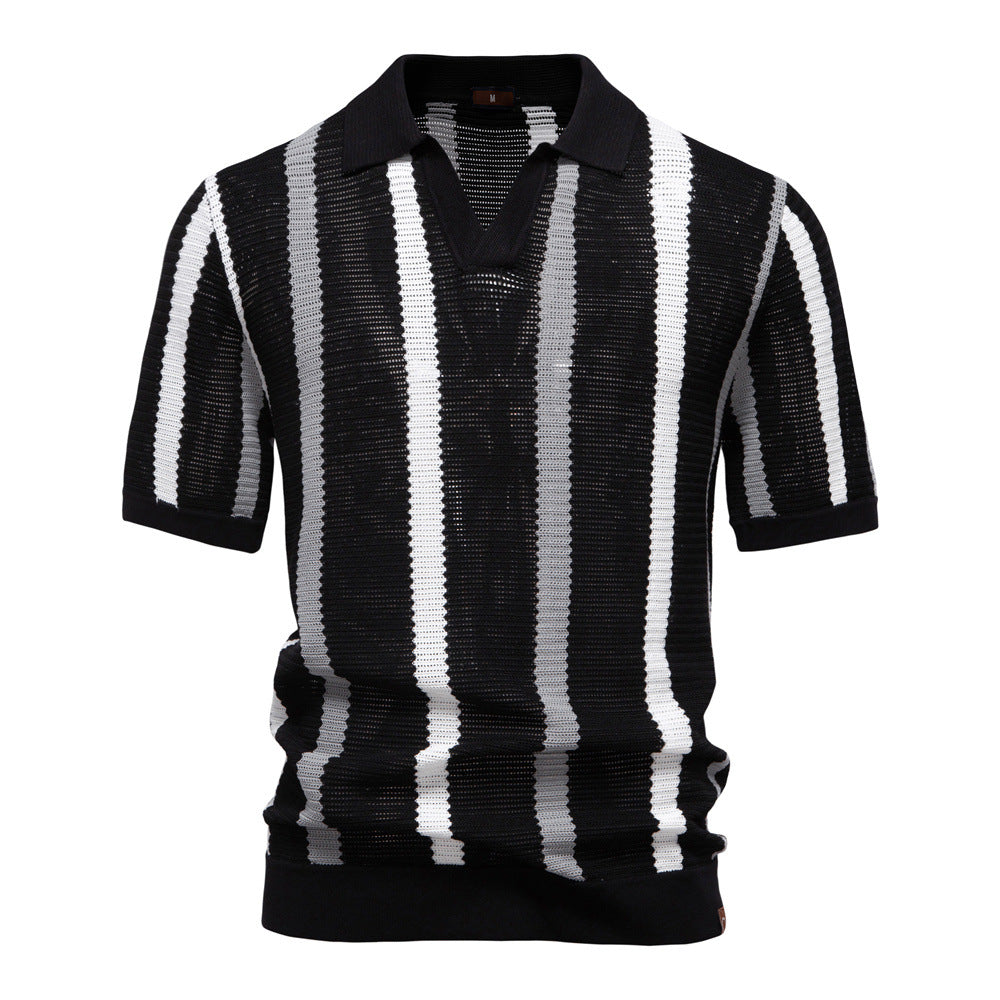 Herren Polo-Shirt mit modernem Textilmuster R&B