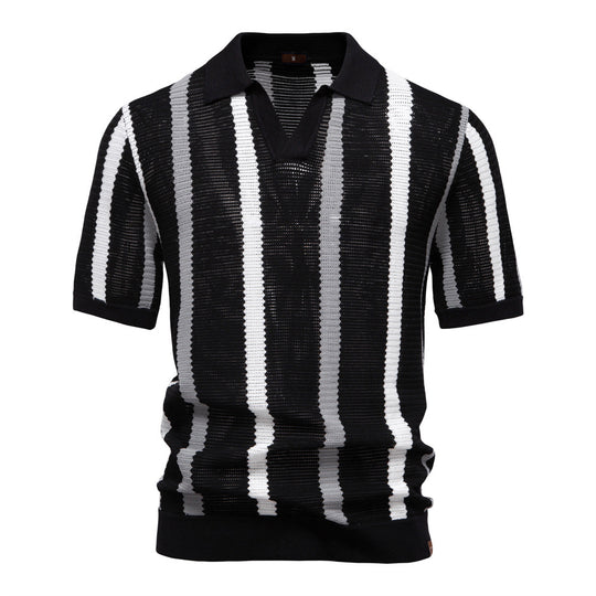 Herren Polo-Shirt mit modernem Textilmuster R&B