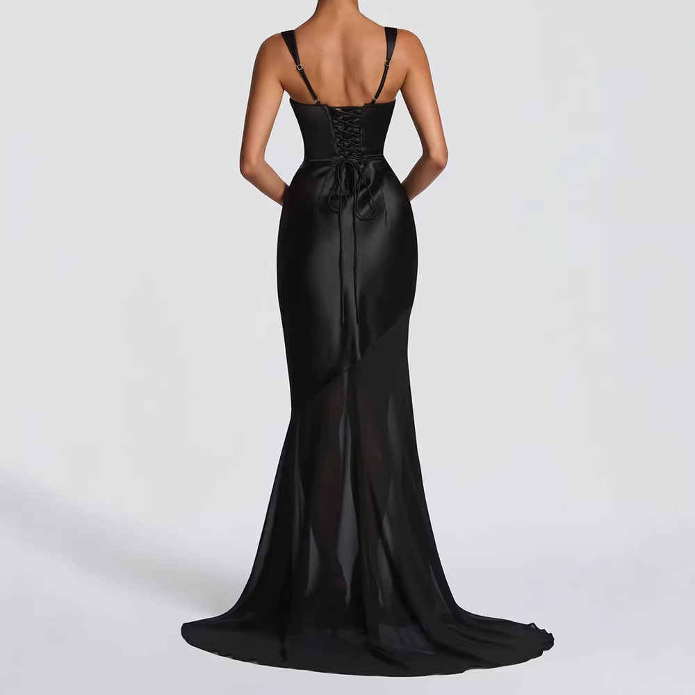 Damen Elegantes Chiffon-Abendkleid mit figurbetontem Schnitt R&B