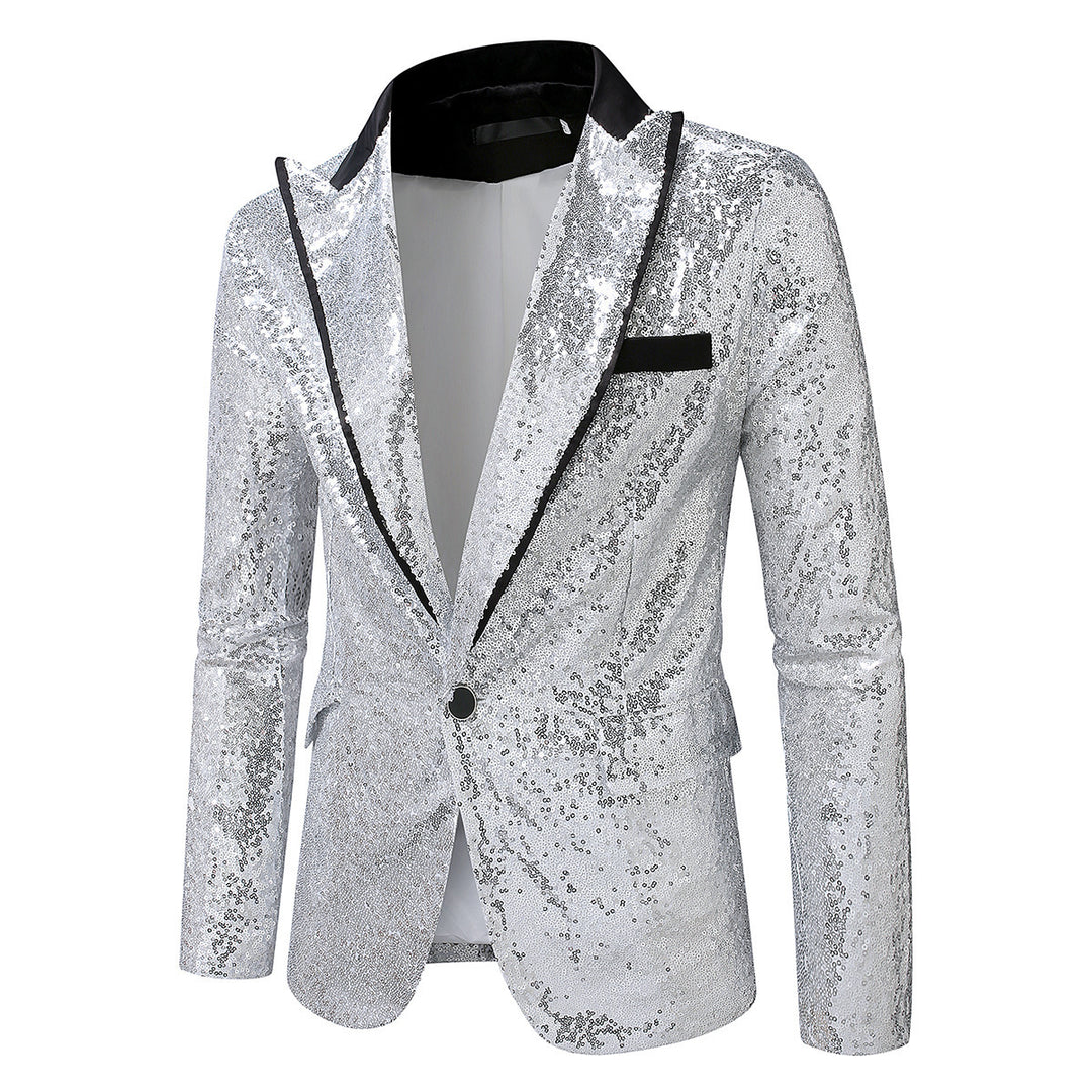 Herren Glitzernder Smokingblazer aus hochwertigem Satin R&B