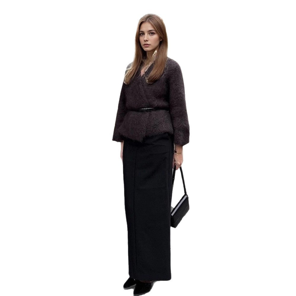 Damen Kuscheliger Pullover mit lässigem Schnitt und tiefem V-Ausschnitt R&B