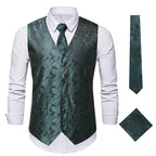 Herren elegante Weste mit feinem Paisleymuster und passendem Krawatten-Set