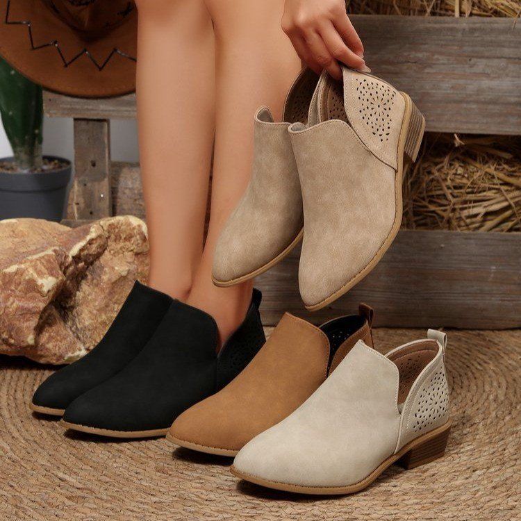 Damen Modische Stiefeletten mit luftigen Cut-Outs R&B