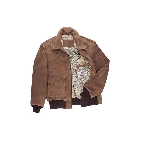 Herren Wildlederjacke mit hochwertiger Verarbeitung und praktischen Taschen R&B