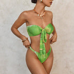 Damen Bandeau-Bikini mit modischen Rüschendetails