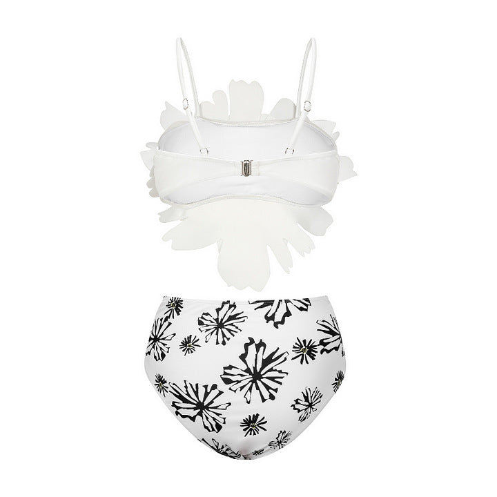 Damen Bikiniset mit besonderem Blumendekor und langem Wickelrock R&B