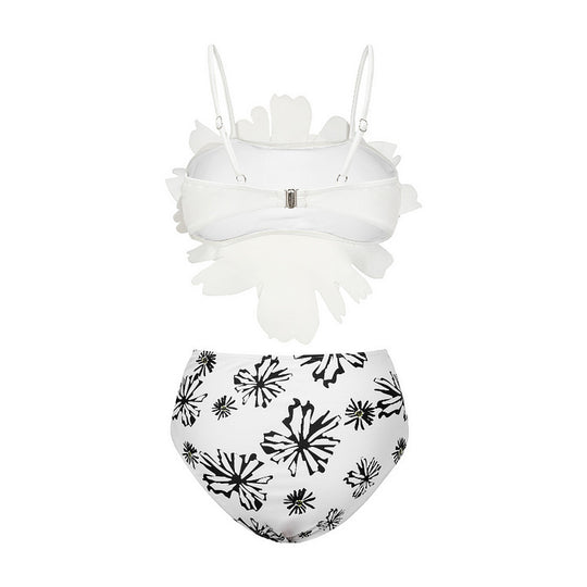 Damen Bikiniset mit besonderem Blumendekor und langem Wickelrock R&B