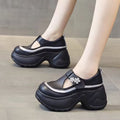 Damen Chunky Schnürschuhe mit verstellbarem Riemen und modischen Blütenapplikationen R&B