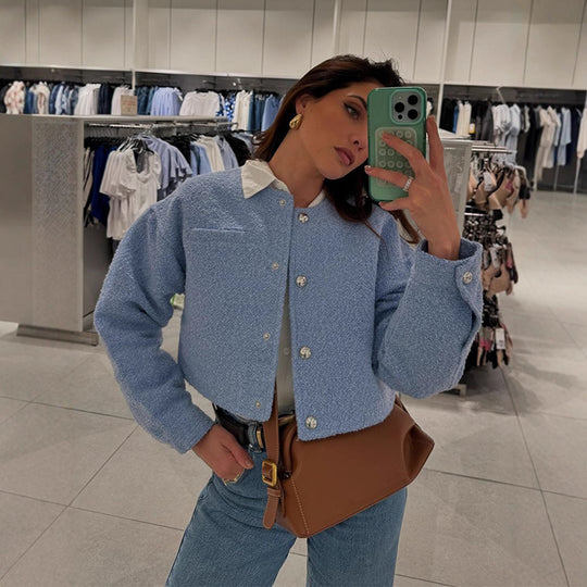 Damen Kurzjacke aus weichem Boucle R&B