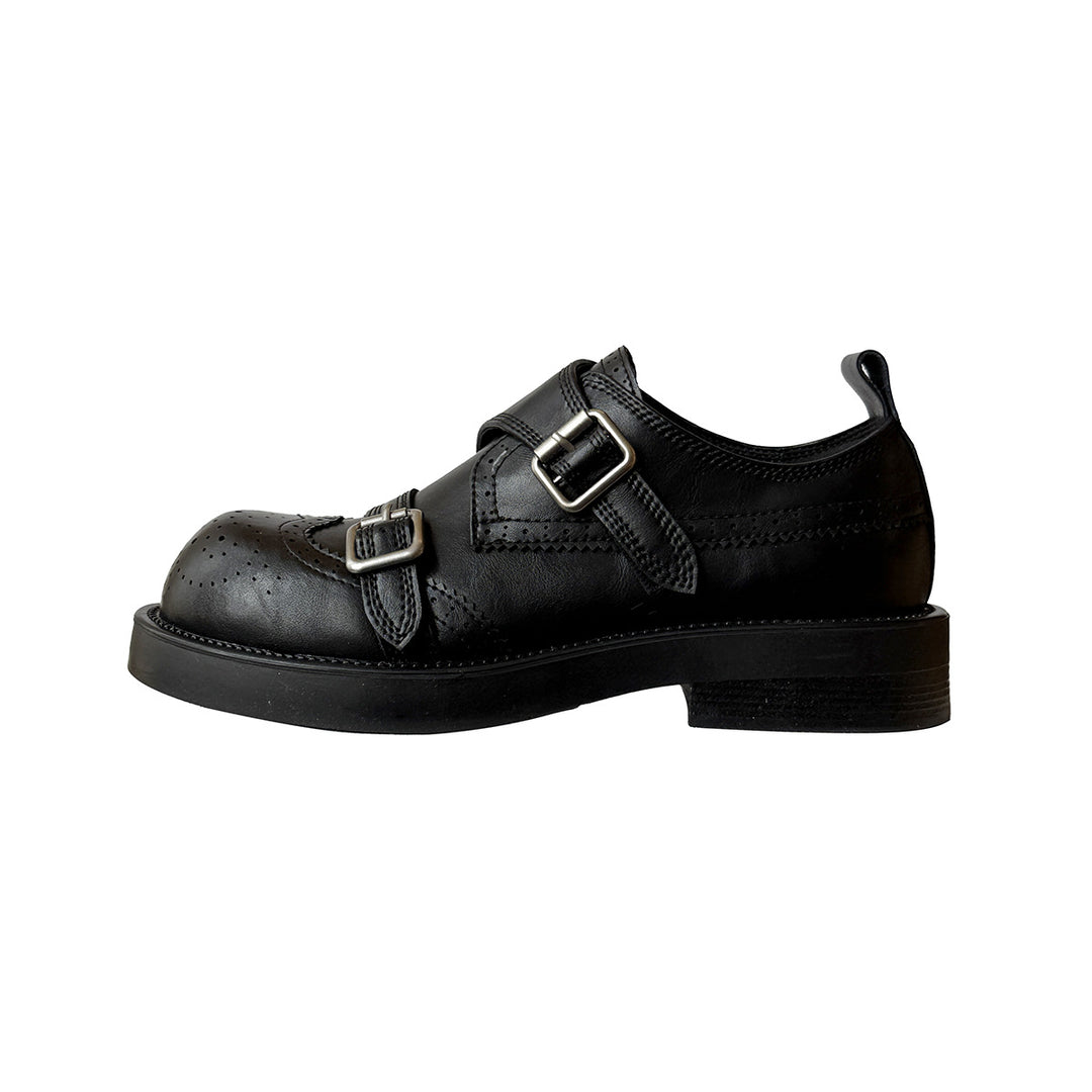 Damen elegante Schnürschuhe mit modischem Schnallenverschluss R&B