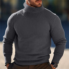 Herren Stehkragen Pullover aus strukturiertem Strick R&B