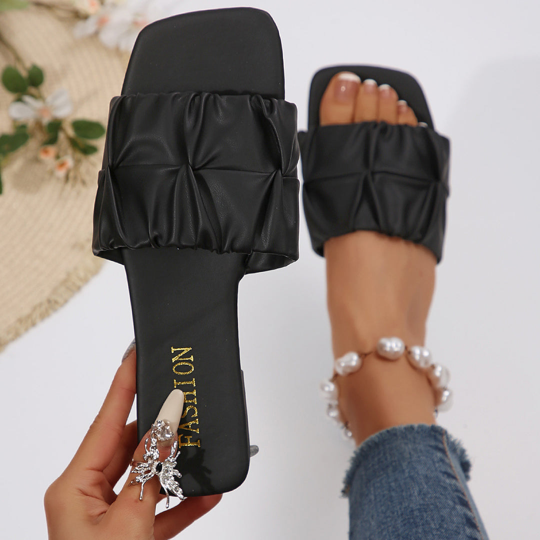 Damen Trendige Slipper mit geriffeltem Vorderteil und komfortabler Sohle R&B