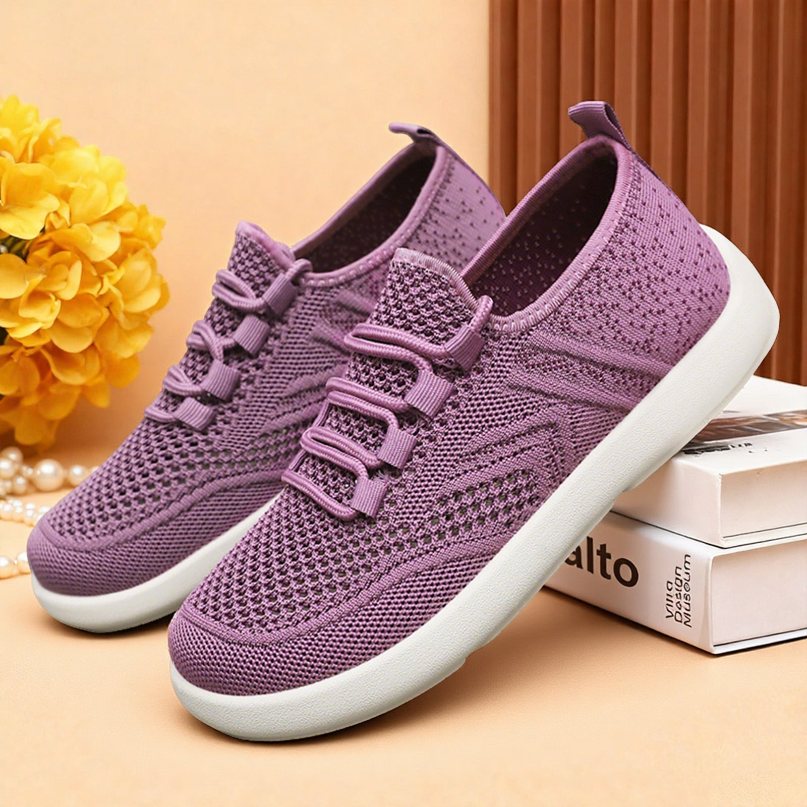 Damen Sportliche Mesh-Sneaker mit flexiblem Sohlenkonzept