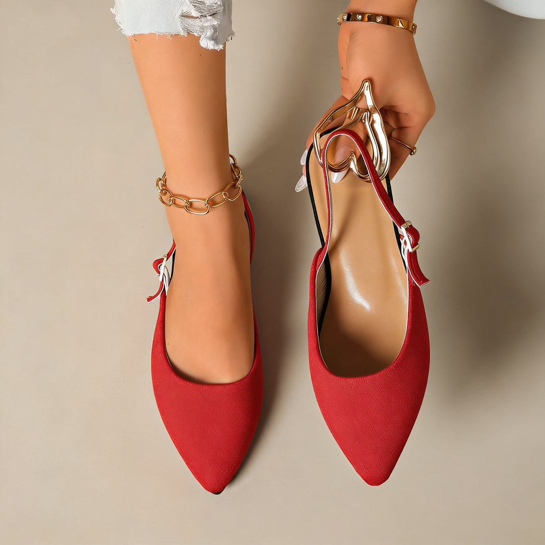 Damen Elegante Slingback-Pumps mit modischem Ketten-Detail R&B