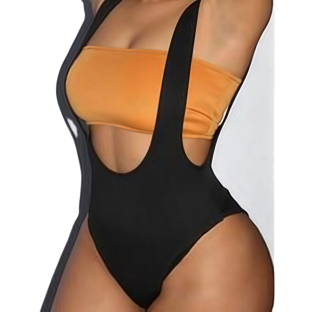 Damen Badeanzug mit modernem Cut-Out-Design und verstellbaren Trägern R&B