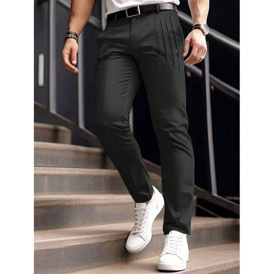 Herren stylische Slim-Fit Anzughose mit plissiertem Design R&B