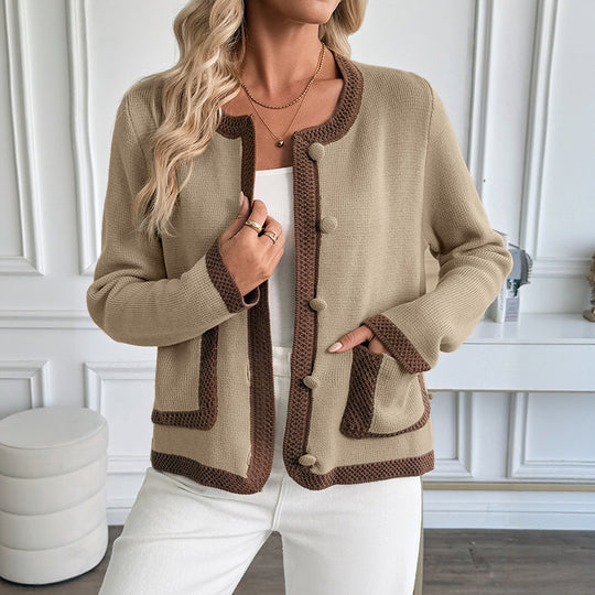 Damen Strickjacke mit dekorativen Knopfdetails und praktischen Taschen R&B